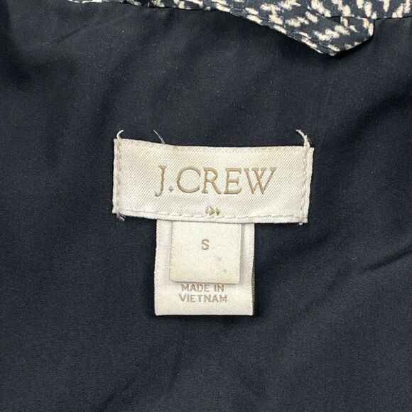 J Crew Excursion Quilted Puffer Vest Black Ivory Herringbone - Picture 6 of 14